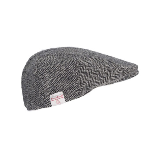 Flat Cap 601 Harris Tweed Grijs Visgraat – Bild 3