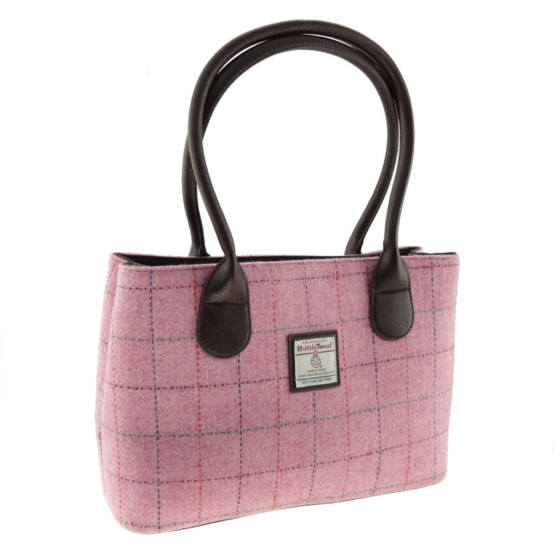 Harris_Tweed__Cassley__Classic_Handbag_in_Bright_Pink_with_Overcheck
