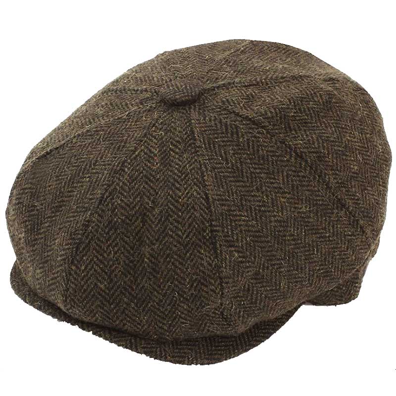 Plain_Eight_Panel_Herringbone_Cap_Brown