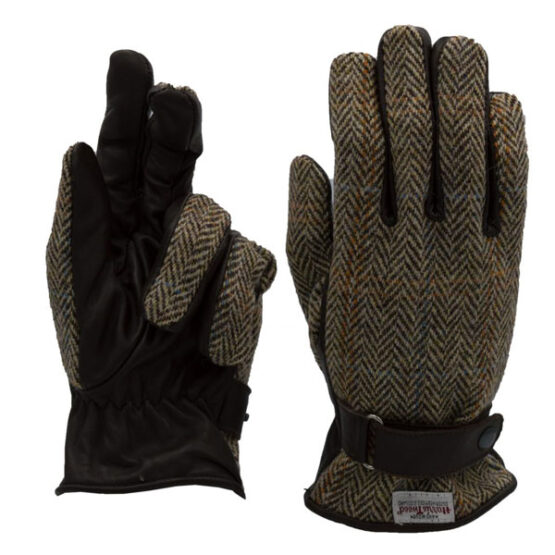 Harris Tweed Handschuhe Beige – Bild 2