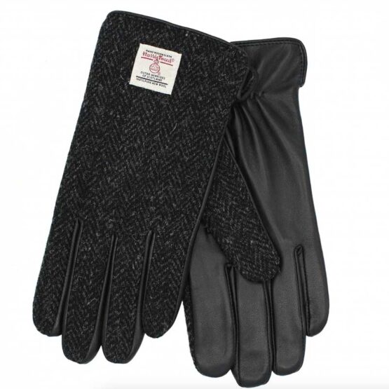 Harris Tweed Handschuhe, Schwarz