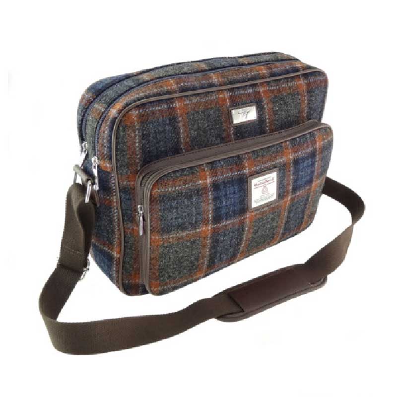 Harris_Tweed__Bowmont__Messenger_Bag_Grey_with_Rust_Overcheck