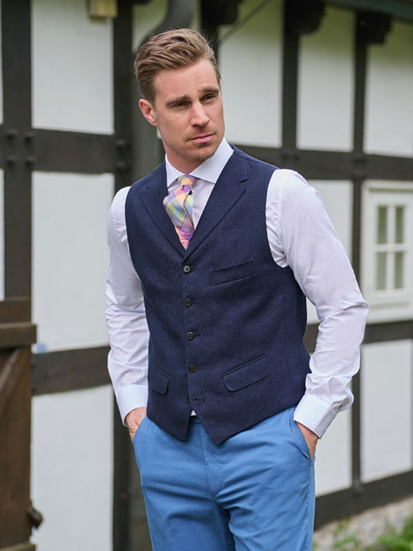 Linnen_Vestje_met_revers_Navy