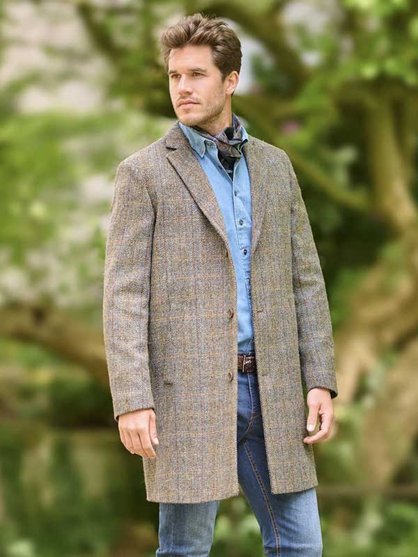 Harris_Tweed_Overjas_631_In_Groen_Blauwe_Visgraat