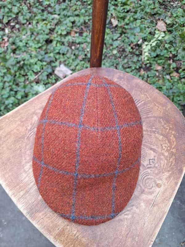 Harris Tweed Flat Cap Henry In Rust Overcheck – Bild 3