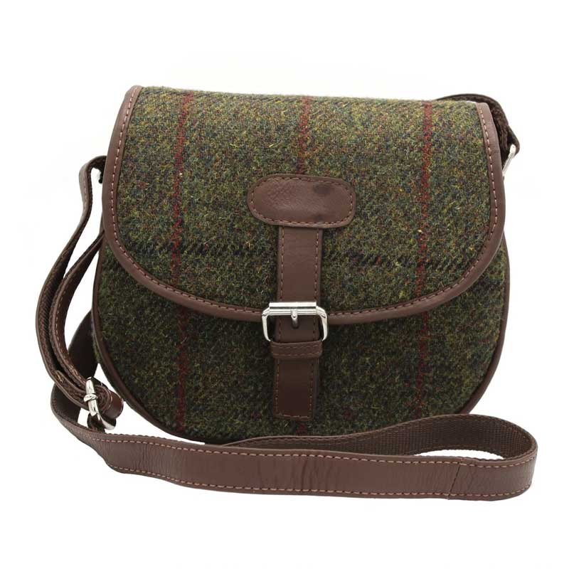 Harris_Tweed_Rowan_Saddle_Bag_Green_Check