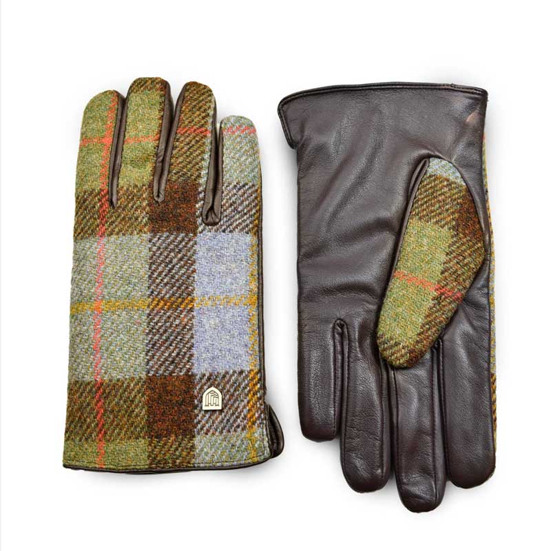 Herren Harris Tweed Handschuhe im Kastanienblauen Tartan – Bild 4