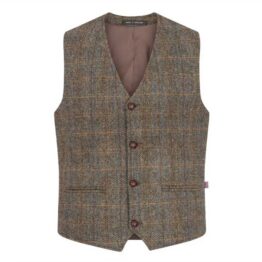 Harris Tweed Dalston Weste Clinton Brown