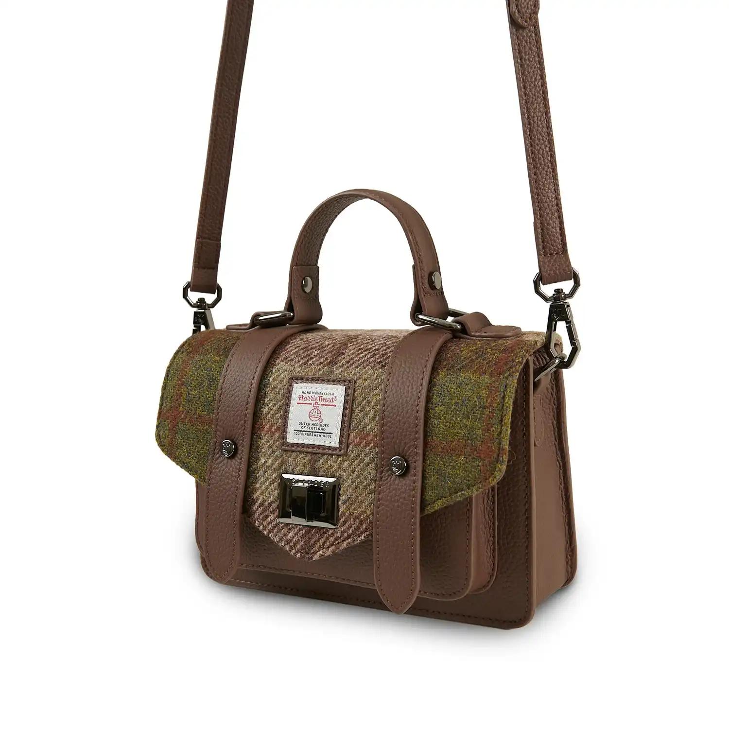 Harris_Tweed_Clutch__The_Leather_Mini_Satchel__Islander__Chestnut_Tartan