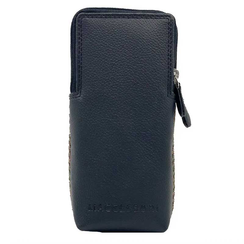 Doppelter Brillenetui aus Harris Tweed in Blau/Rosa Karo – Bild 4