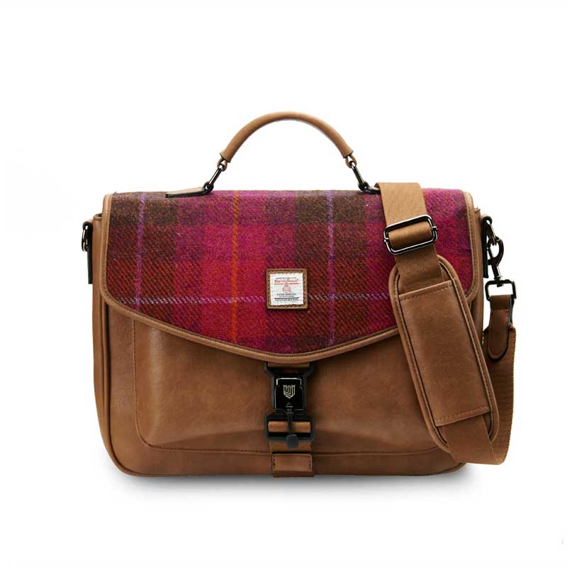 Harris_Tweed_The_Laptop_Satchel__Fuchia_Tartan