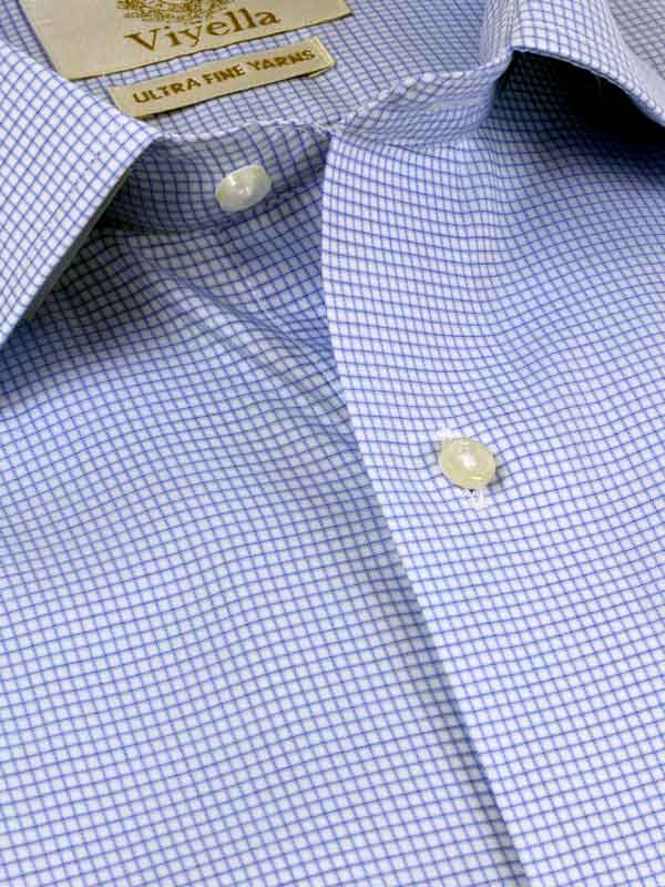 Viyella_Blue_Micro_Check_Tailored_Fit_Cotton_Formal_Shirt