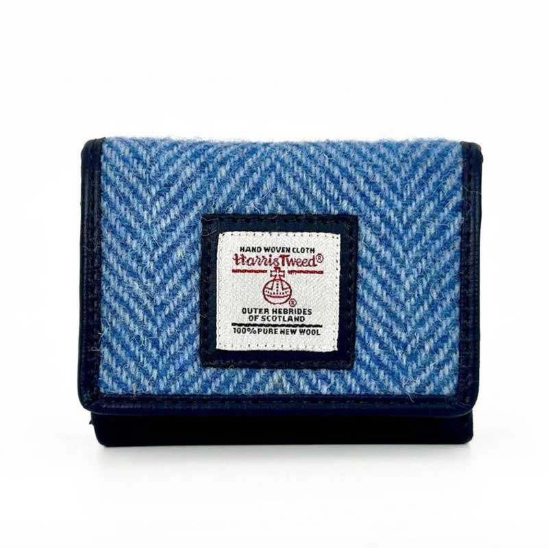 Harris_Tweed_Trifold_Purse_In_Sky_Blue
