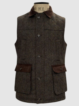 Harris Tweed Weste, Bodywarmer Braun