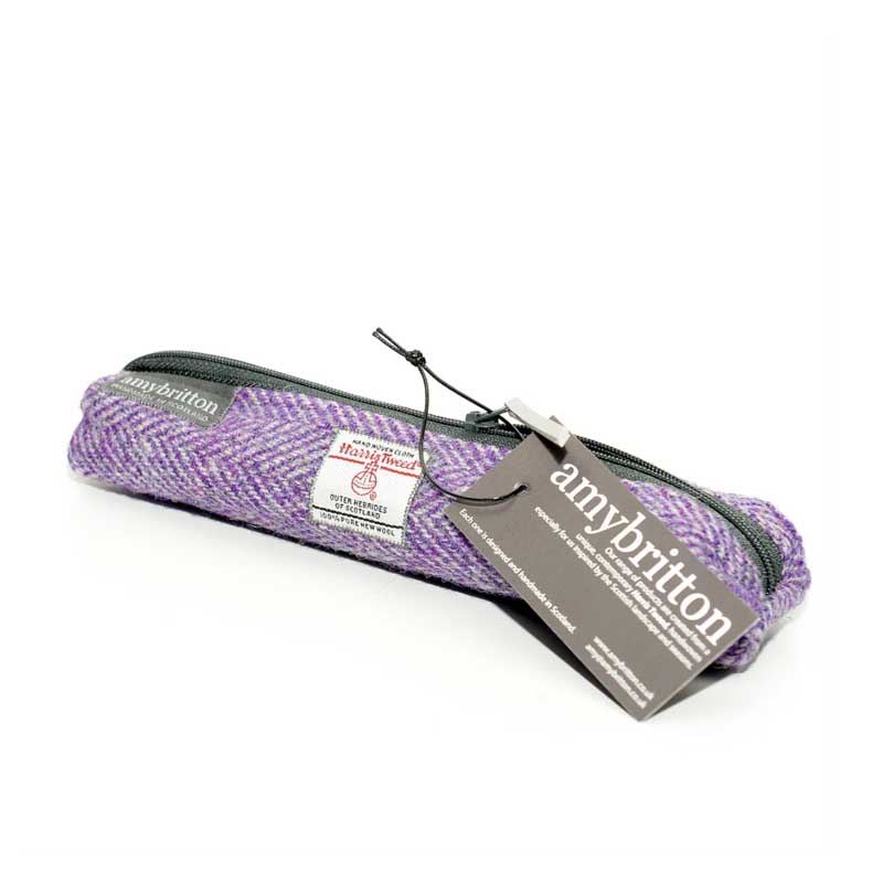 Harris_Tweed_Landscape_Slim_Pencil_Case_Heather_Purple